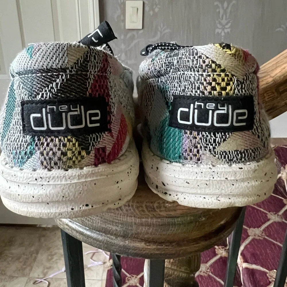 Hey Dude mens Wally Funk Etno Grey shoes very good condition.